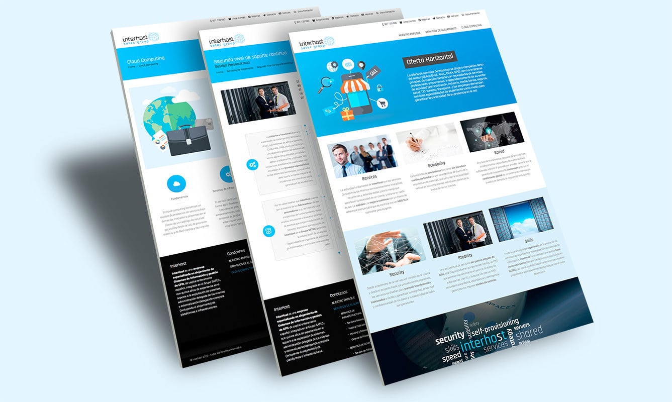 Diseño y desarrollo web para Interhost