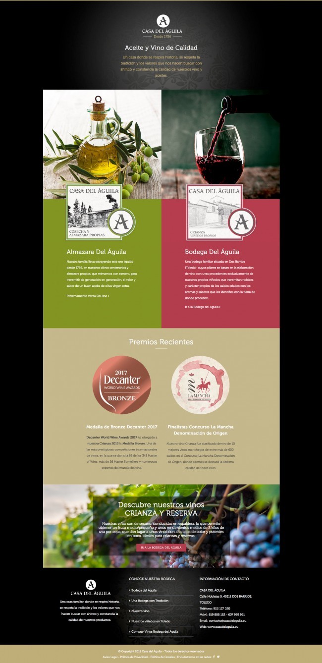 Diseño web Casa Del Aguila