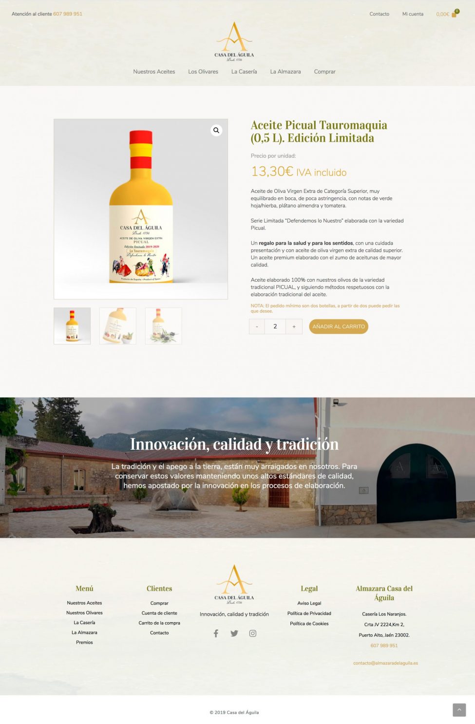 Desarrollo Web del Ecommerce de Almazara del Águila